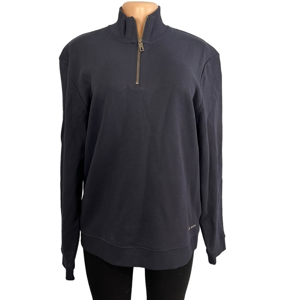 3/$30 ☀️ Ted Baker Navy Blue 1/4 Zip Up Sweater